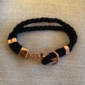 Aston Morris black and rose gold anchor bracelet.